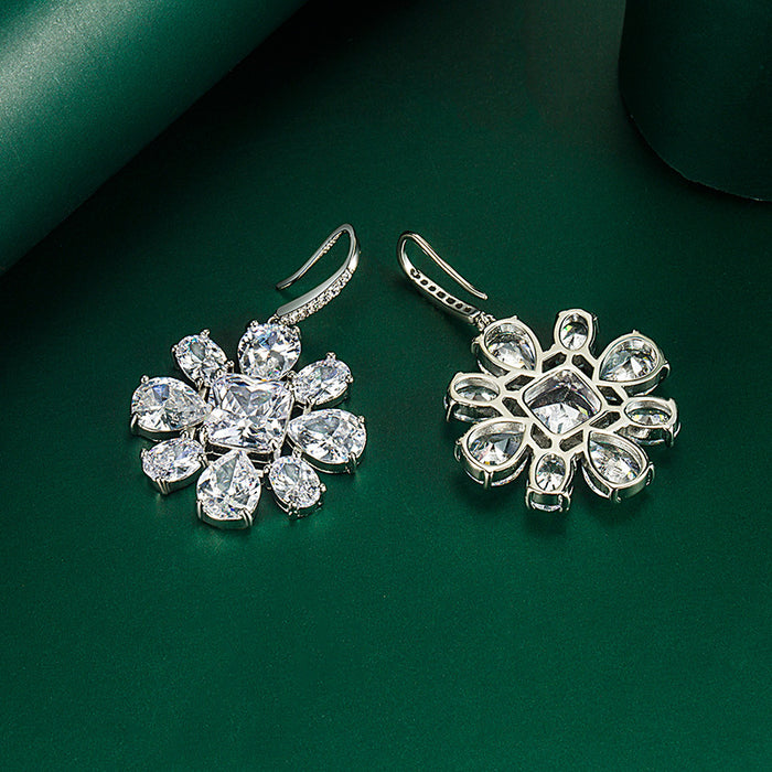 Jewelry WholesaleWholesale petal long silver plated earrings JDC-ES-BZ003 Earrings 标志 %variant_option1% %variant_option2% %variant_option3%  Factory Price JoyasDeChina Joyas De China