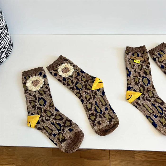 Wholesale Socks Cotton Autumn Winter Leopard Print JDC-SK-XuXu003