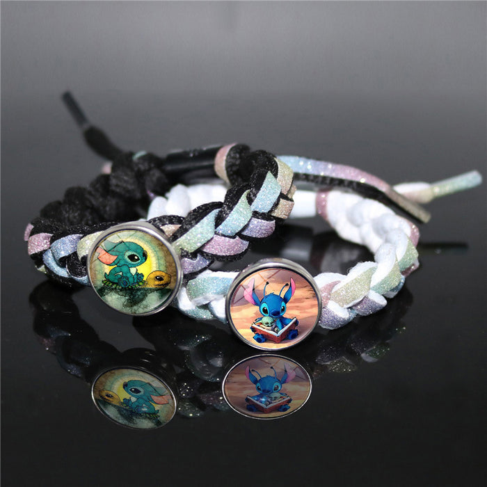 Wholesale Cartoon Alloy Glass Braided Bracelet (M) JDC-BT-XuS003