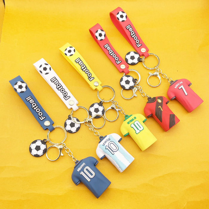 Wholesale Keychains PVC Hardware Cute Cartoon Football MOQ≥2 JDC-KC-LiangQ005