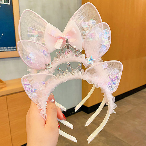 Jewelry WholesaleWholesale Children's Mesh Rabbit Ear Headbands JDC-HD-DingS001 Headband 鼎硕 %variant_option1% %variant_option2% %variant_option3%  Factory Price JoyasDeChina Joyas De China