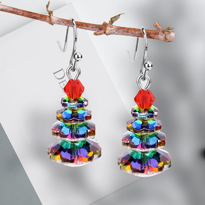 Jewelry WholesaleWholesale Christmas Tree Earrings Multilayer Electroplating Crystal Earrings MOQ≥3 JDC-ES-QiuX001 Earrings 秋萱 %variant_option1% %variant_option2% %variant_option3%  Factory Price JoyasDeChina Joyas De China