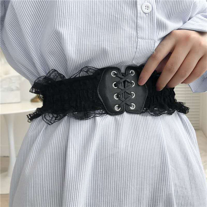 Jewelry WholesaleWholesale Lace Corset Belt Women's Cute Waist Thin Belt JDC-WB-FangH007 Womenbelt 芳蕙 %variant_option1% %variant_option2% %variant_option3%  Factory Price JoyasDeChina Joyas De China