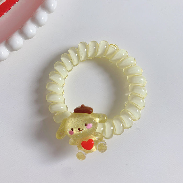 Wholesale Hair Scrunchies Plastic Phone Cord Cute Cartoon (M) JDC-HS-DILAN003