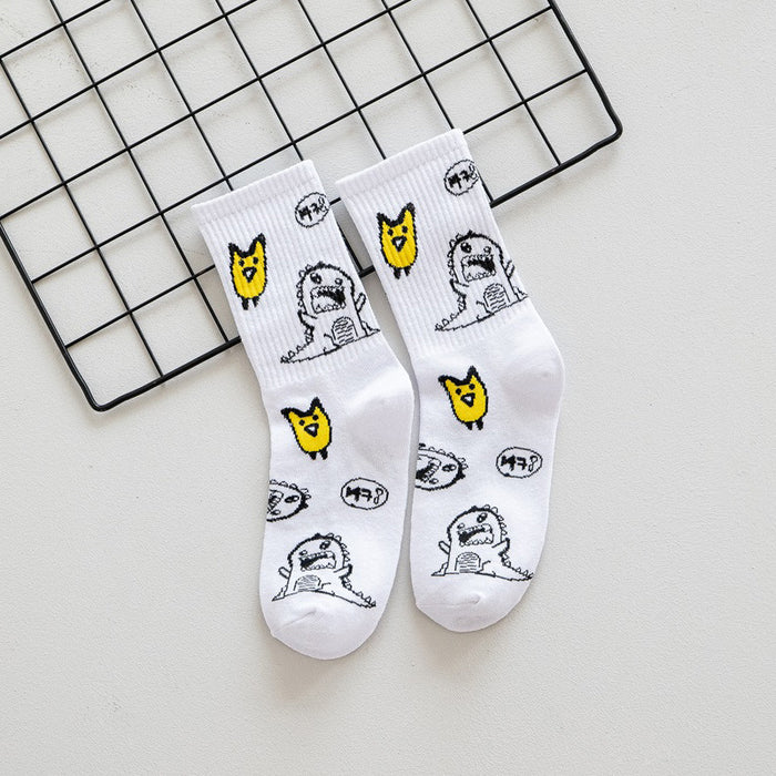 Wholesale Socks Polyester Cartoon Character Graffiti Medium Tube Socks JDC-SK-DRan002