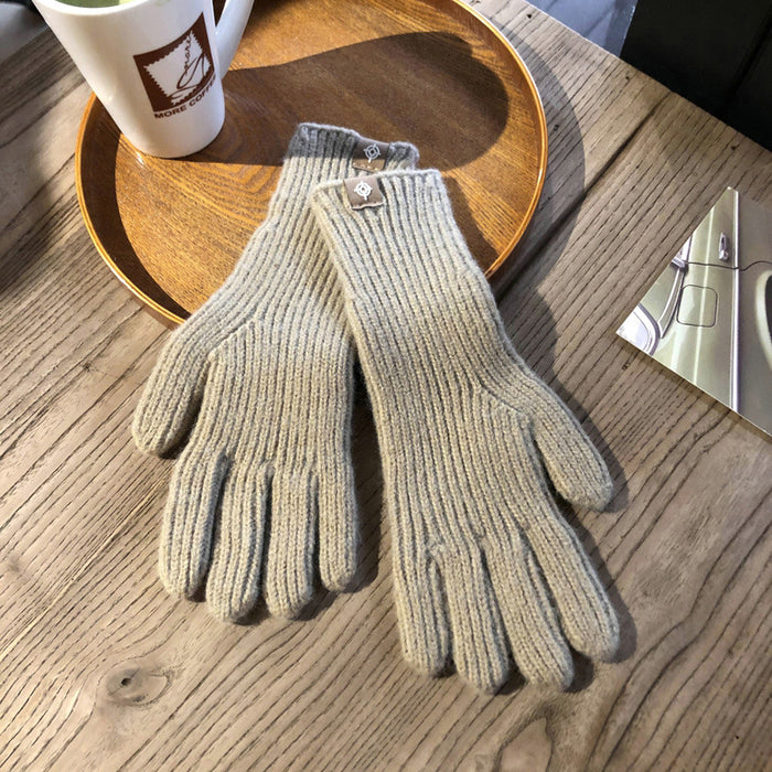 Wholesale Gloves Polyester Warm Solid Color Knit Touch Screen JDC-GS-YanD004