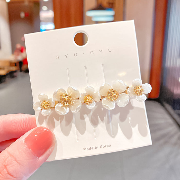 Wholesale Hollow Pearl Rhinestone Hair Clip Shell Flower Duck Bill Clip JDC-HC-Hengx002