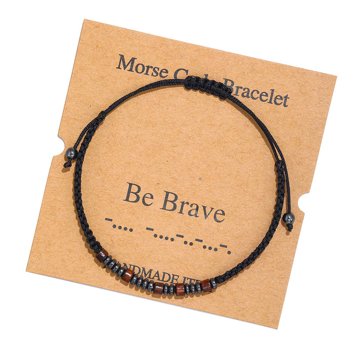 Wholesale Morse Code Crystal Couple Bracelet JDC-BT-ZhuJ003