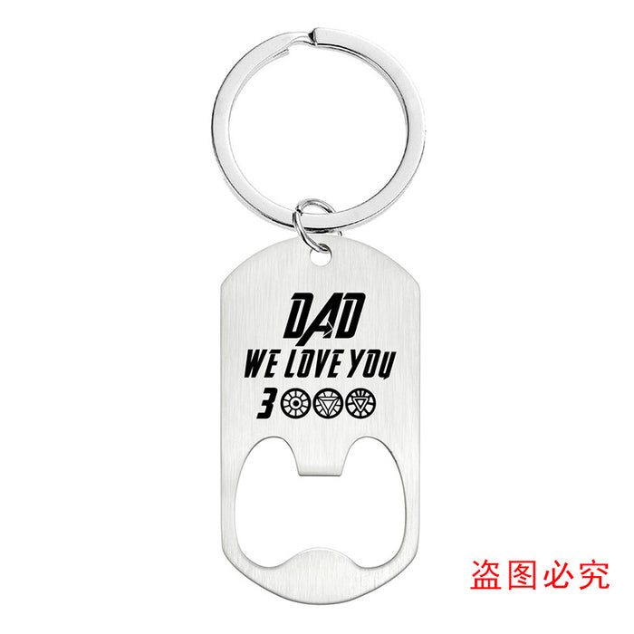 Jewelry WholesaleWholesale Father's Day Bottle Opener Metal Keychain JDC-KC-GangGu024 Keychains 钢古 %variant_option1% %variant_option2% %variant_option3%  Factory Price JoyasDeChina Joyas De China