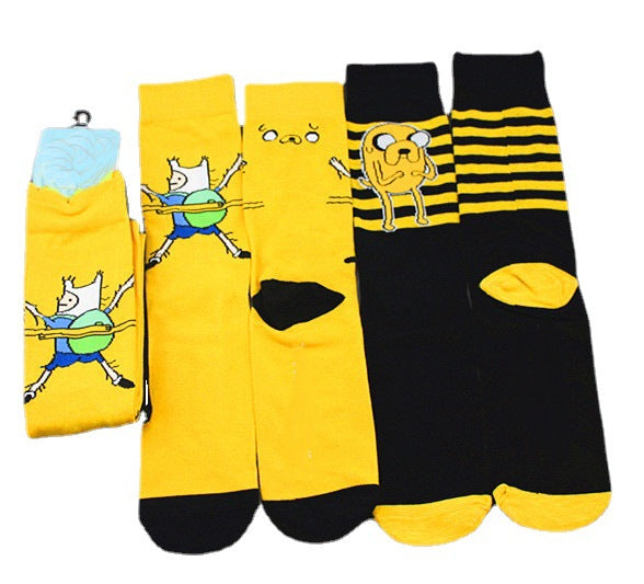 Wholesale Sock Cotton Medium Tube Cartoon Cute Antibacterial Sweat (M) JDC-SK-HuiHe033