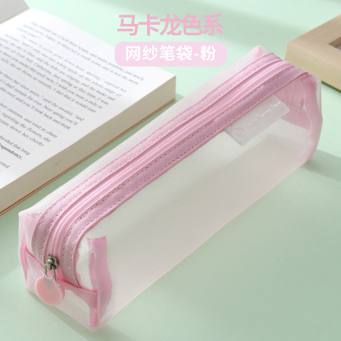 Wholesale pencil bag plastic transparent stationery bag large capacity MOQ≥2 JDC-PB-XuF001