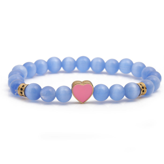 Wholesale Opal Beaded Heart Bracelet MOQ≥2 JDC-BT-ML060