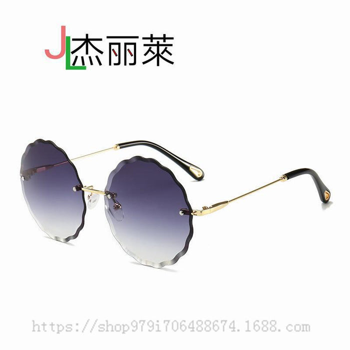 Jewelry WholesaleWholesale flower sunglasses rimless cut edge JDC-SG-JunL005 Sunglasses 俊莱 %variant_option1% %variant_option2% %variant_option3%  Factory Price JoyasDeChina Joyas De China