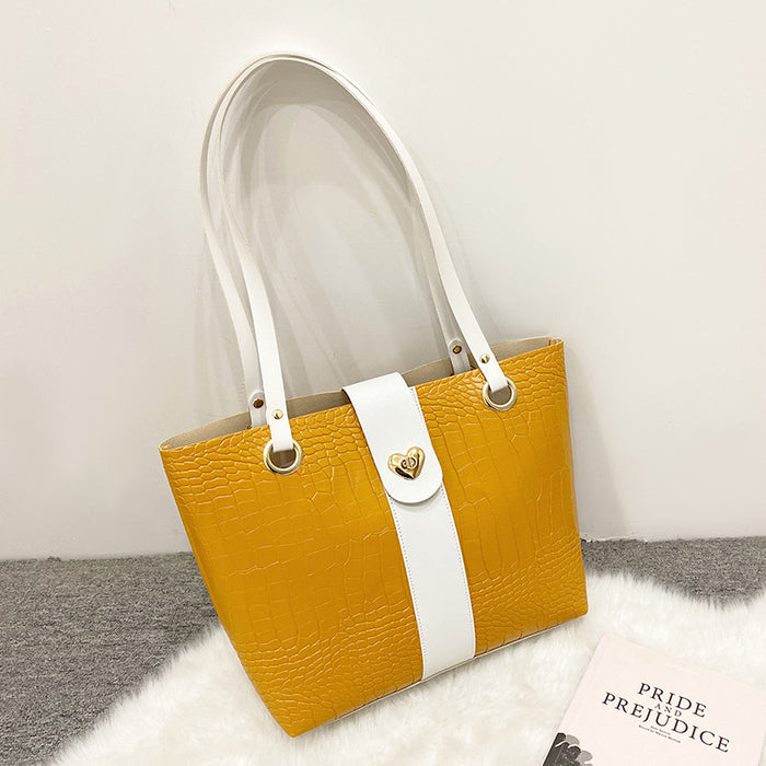 Wholesale Handbag PU Colorblock Crocodile Pattern Large Capacity JDC-HB-Zhonghao003