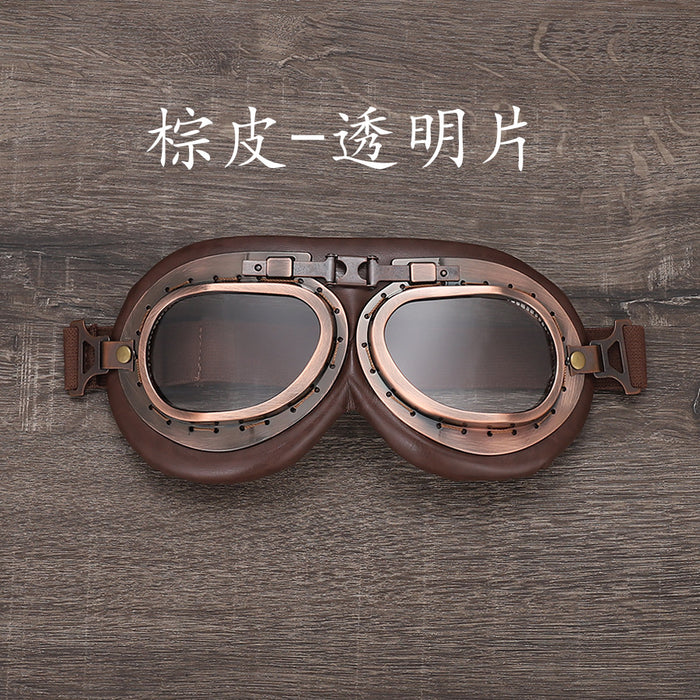 Wholesale Goggles ABS PU Frame PC Lens Retro Windproof Motorcycle MOQ≥2 JDC-SG-XunLong004