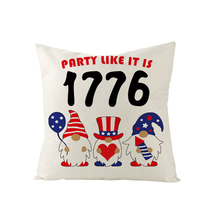 Wholesale 4th of July Independence Day Linen Pillowcase MOQ≥2 JDC-PW-OuH005