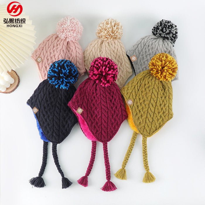 Wholesale Hats Wool Winter Kids Knitted Warm Earmuffs JDC-FH-HongX005