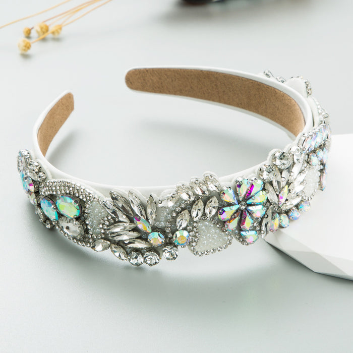 Wholesale Headband Cloth Baroque Crystal Flower MOQ≥2 JDC-HD-Hemin033