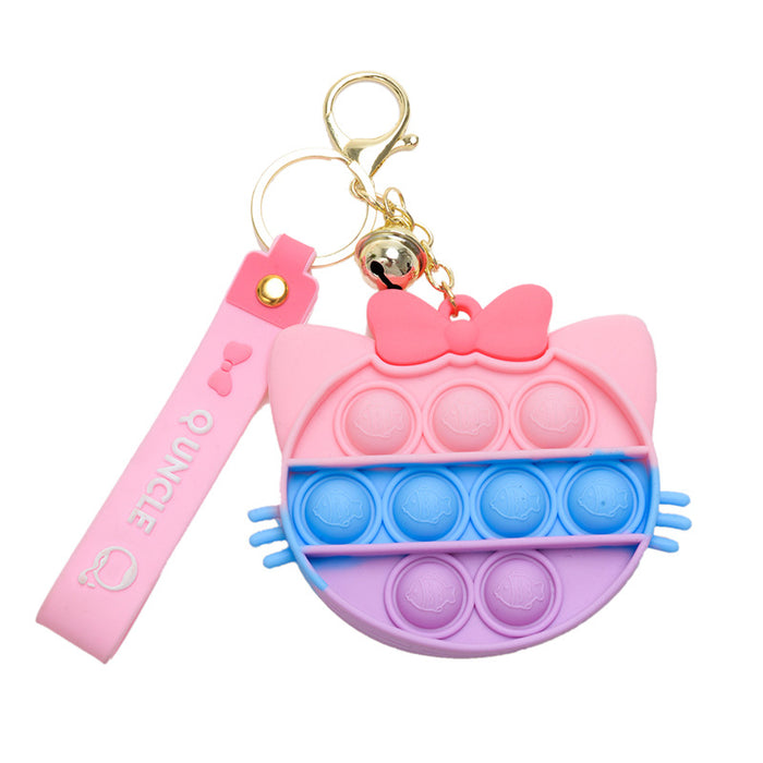 Ornamento de bolsa de la escuela de la escuela de silicona de burbujas al por mayor MOQ≥3 JDC-KC-LZHENG001