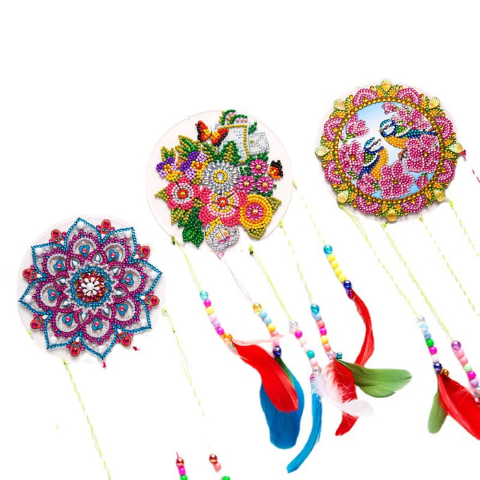 Wholesale Mandala Diamond Painting Wind Chime Christmas Crystal Cartoon Dreamcatcher MOQ≥2 JDC-DC-YouAn001