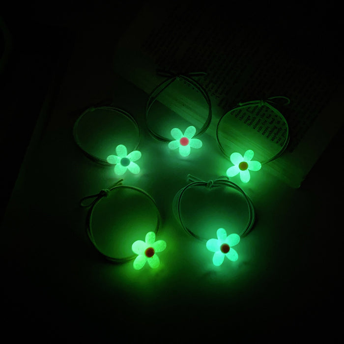 Wholesale luminous flower head rope hair ring small accessories hair accessories hair rope MOQ ≥2 JDC-HS-HuiDi008