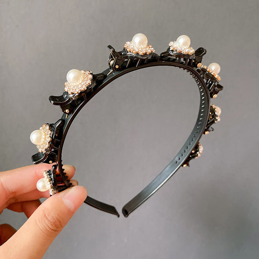 Jewelry WholesaleWholesale Pearl Rhinestone Hair Band JDC-HD-XinR003 Headband 新柔 %variant_option1% %variant_option2% %variant_option3%  Factory Price JoyasDeChina Joyas De China