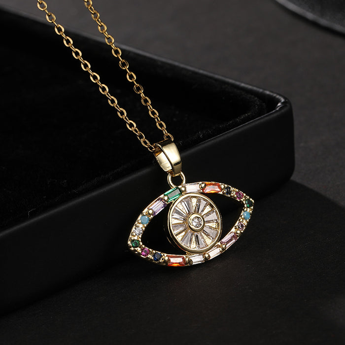 Wholesale Necklaces Copper Zircon Devil's Eye MOQ≥2 JDC-NE-ShangY021