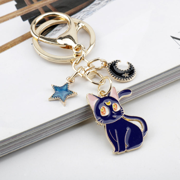 Wholesale alloy keychain cartoon cute cat JDC-KC-AngJ006