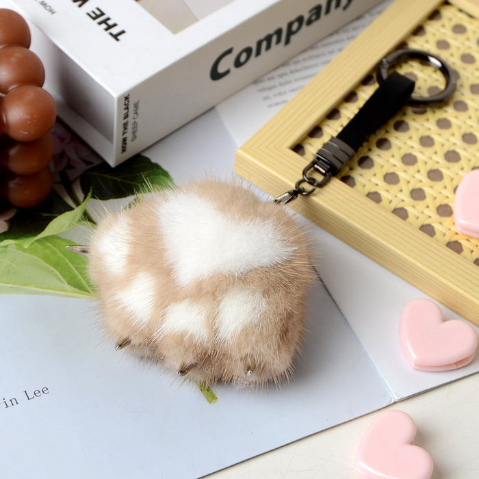 Wholesale Mink Cat's Claw Hair Ball Keychain MOQ≥2 JDC-KC-HGuan002