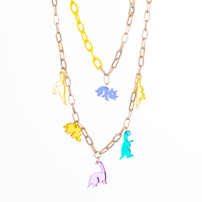 Jewelry WholesaleWholesale Transparent Dinosaur Alloy Multilayer Necklace JDC-NE-YiD004 Necklaces 宜达 %variant_option1% %variant_option2% %variant_option3%  Factory Price JoyasDeChina Joyas De China