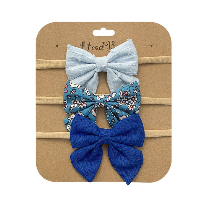 Wholesale Headband Cotton Linen Baby Soft Elastic Bow MOQ≥10 JDC-HD-AMSR004