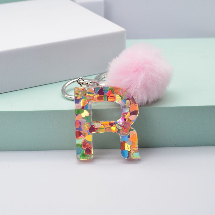 Jewelry WholesaleWholesale love sequin resin drip glue 26 English letter keychains MOQ≥2 JDC-KC-YiWa001 Keychains 伊娃 %variant_option1% %variant_option2% %variant_option3%  Factory Price JoyasDeChina Joyas De China