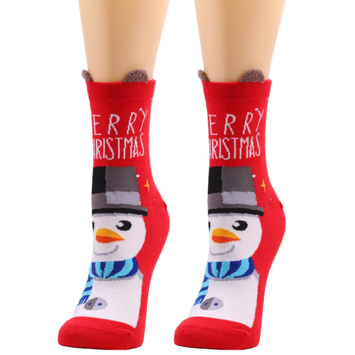 Wholesale Socks Polyester Christmas Santa Claus Elk MOQ≥3 JDC-SK-XQ019