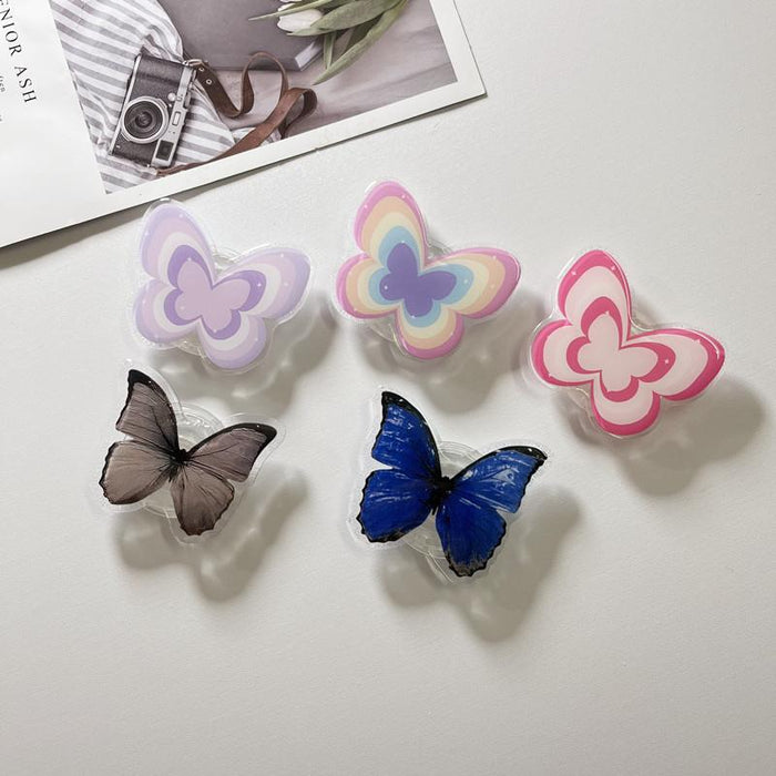 Wholesale Grip Silicone Cute Butterfly Retractable Folding Paste Type JDC-PS-HXiang005