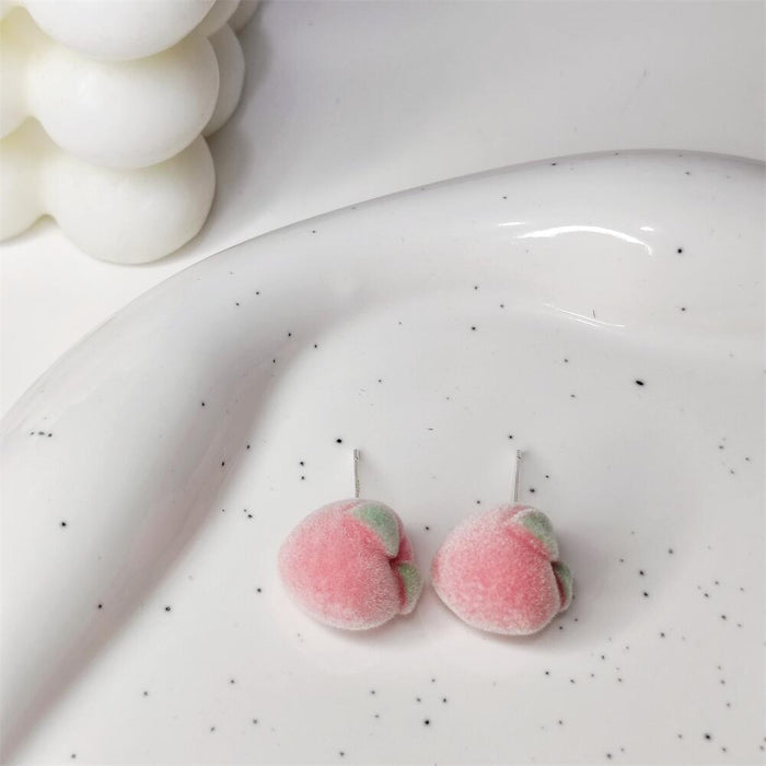 Jewelry WholesaleWholesale cartoon carrot avocado flocked pineapple peach orange earrings S925 silver needle JDC-ES-FX008 Earrings 繁瑆 %variant_option1% %variant_option2% %variant_option3%  Factory Price JoyasDeChina Joyas De China