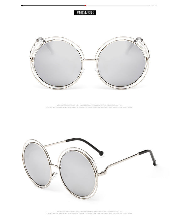 Wholesale wild fox large frame sunglasses round frame real film flat mirror JDC-SG-JunL001