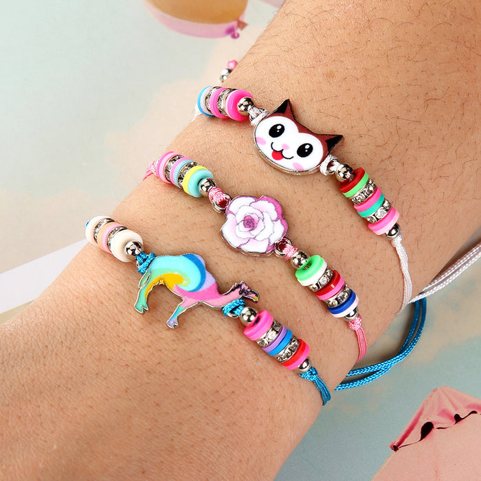 Wholesale Children's 12 Set Alloy Animal Braided Bracelet JDC-BT-ZheQ032