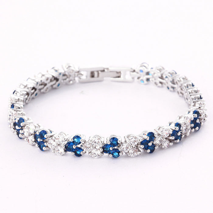 Jewelry WholesaleWholesale Roman Silver Bracelet Crystal Zircon Tennis Chain JDC-BT-ShengY001 Bracelet 神韵 %variant_option1% %variant_option2% %variant_option3%  Factory Price JoyasDeChina Joyas De China