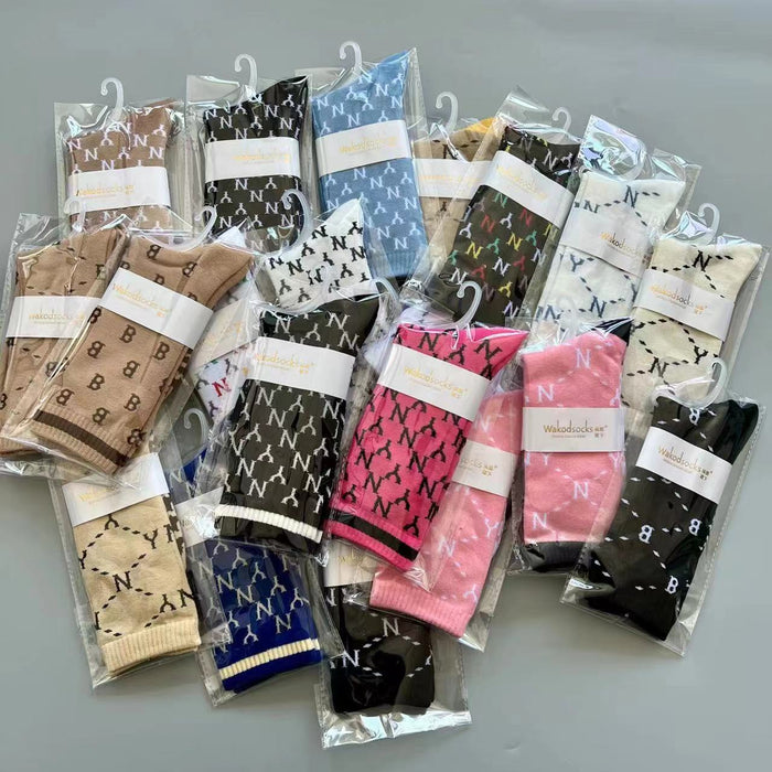 Wholesale Sock Combed Cotton Leisure Sports Mid Tube Sweat Absorption (F) MOQ≥3 JDC-SK-HongMian002