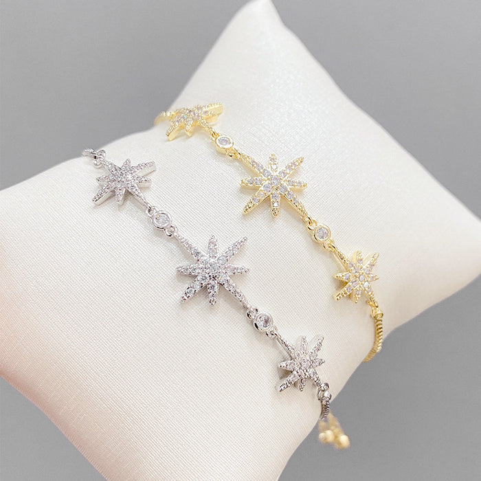 Jewelry WholesaleWholesale badang star zircon snowflake adjustable pull Bracelet JDC-BT-YouH008 Bracelet 优涵 %variant_option1% %variant_option2% %variant_option3%  Factory Price JoyasDeChina Joyas De China