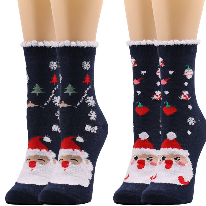 Wholesale Socks Cotton Christmas Fluffy Socks MOQ≥2 JDC-SK-XQ013