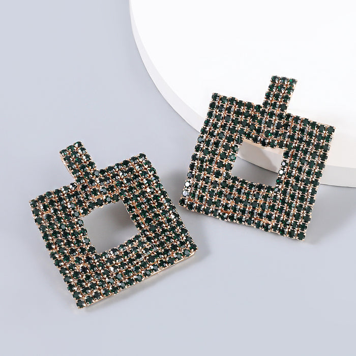 Jewelry WholesaleWholesale diamond inlaid water diamond full diamond square geometric Earrings JDC-ES-JL969  氿乐 %variant_option1% %variant_option2% %variant_option3%  Factory Price JoyasDeChina Joyas De China