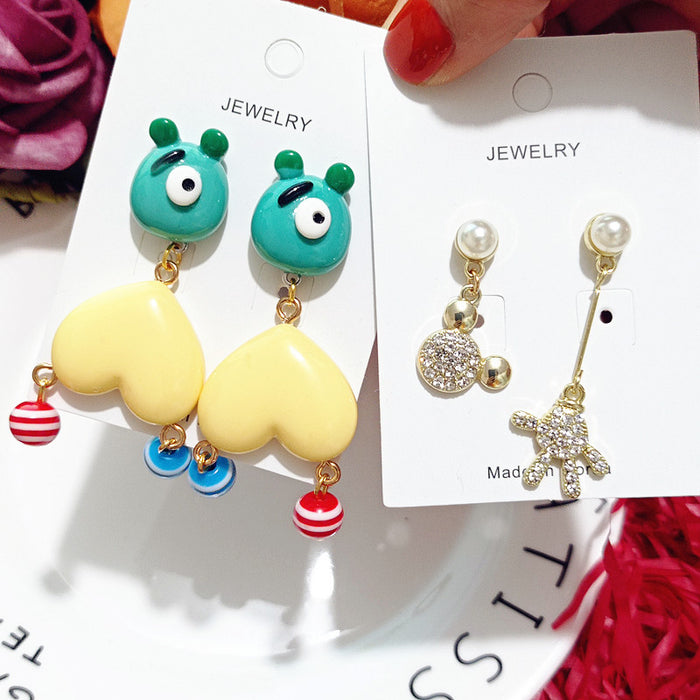 Wholesale Earrings Resin Cute Cartoon Love Palms Earrings (M) JDC-ES-Xingj019