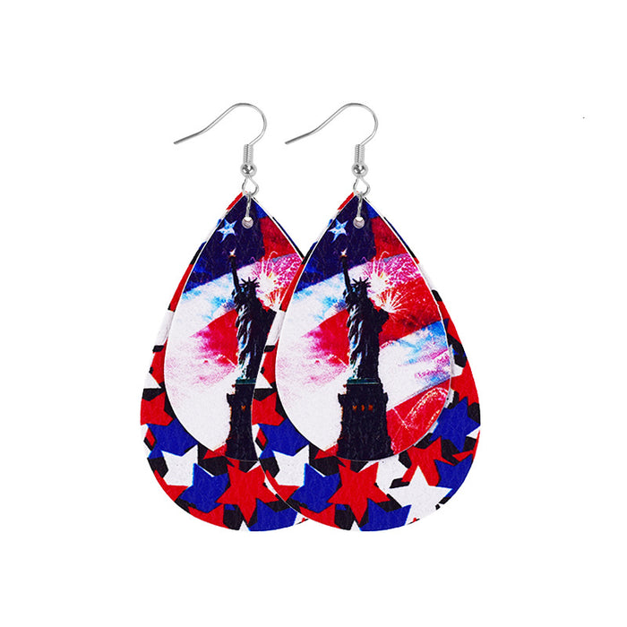 Wholesale goddess image leather earrings flag style JDC-ES-zl062