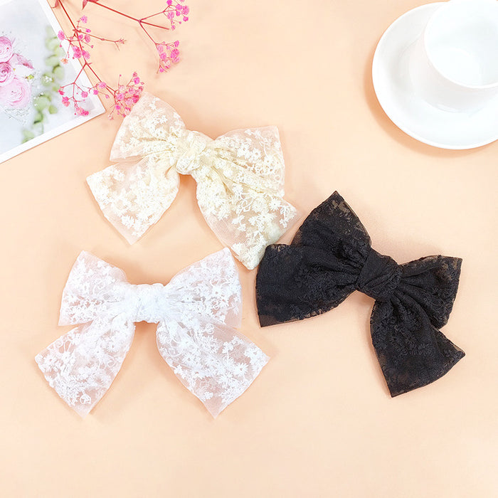 Wholesale Hair Clips Mesh Large Bow Back of Head JDC-HC-ChaoX006