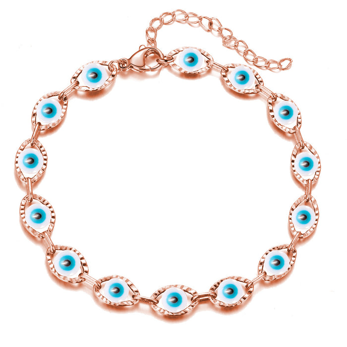 Wholesale Devil's Eye Anklet Lucky Blue Eyes Boho MOQ≥2 JDC-AS-ChuJ002