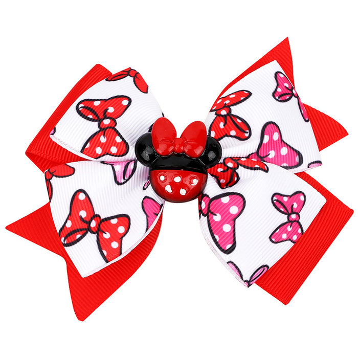 Wholesale Children's Amusement Park Wearing Red Butterfly Hair Clip （M) MOQ≥30 JDC-HC-Danzuo040