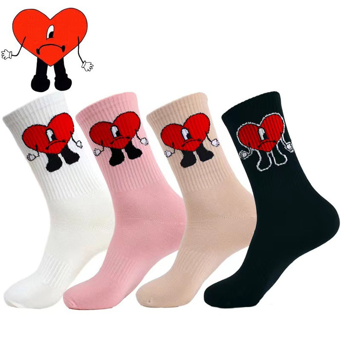 Wholesale Socks Cotton Funny Heart Pattern Socks MOQ≥2 (F) JDC-SK-DSY001