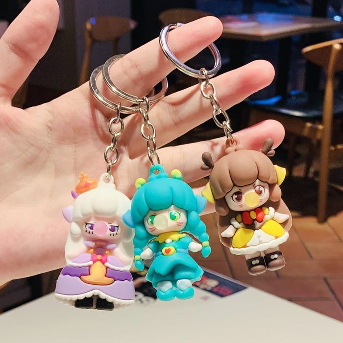 Wholesale Universal Cartoon Doll Cute Doll Bubble Epoxy Couple Keychain JDC-KC-PLei007