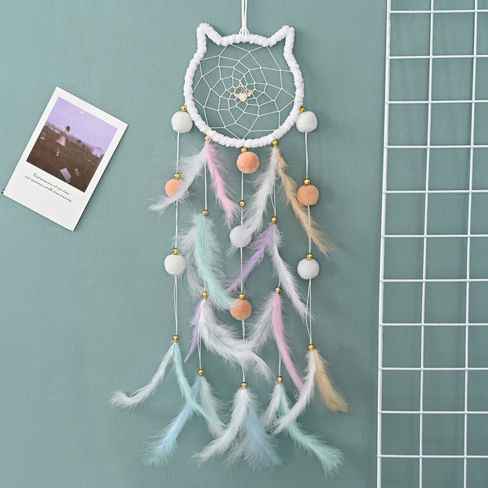 Jewelry WholesaleWholesale Feather Iron Hoop Hairball Ribbon Dreamcatcher JDC-DC-JunX003 Dreamcatcher 俊贤 %variant_option1% %variant_option2% %variant_option3%  Factory Price JoyasDeChina Joyas De China